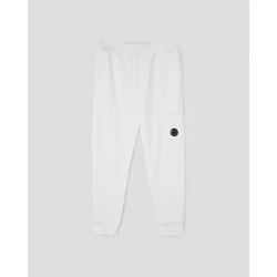 CP COMPANY 10CMSPO42A 005086W WHITE SWEATPANTS - CARGO PANT DIAGONAL RAISED FLEECE